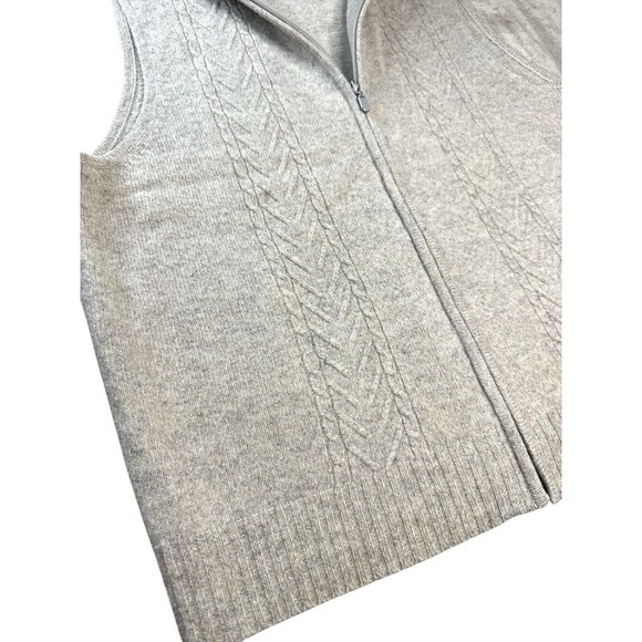 Vintage 90s Pendleton Sweater Vest Large Lambs Wool Beige Full Zip Tan Sleevless - Picture 2 of 7